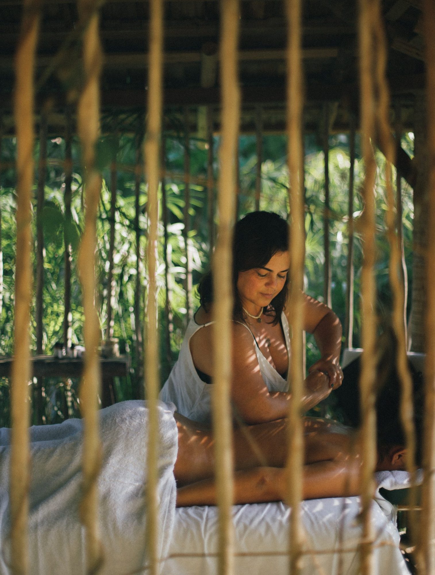 Massagem no jardim